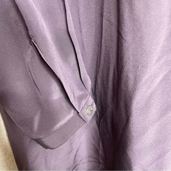 J Jill Womens Silk Top Baby Doll Tunic Pockets Oversized Button Front Sz Small - Picture 3 of 6